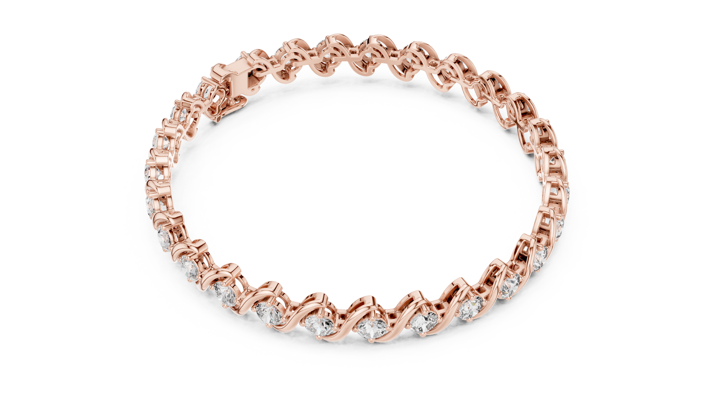 Unique Designer Bracelet high-end Jewelry. For women. Diamond. 14 Karat Gold. FBR0137.