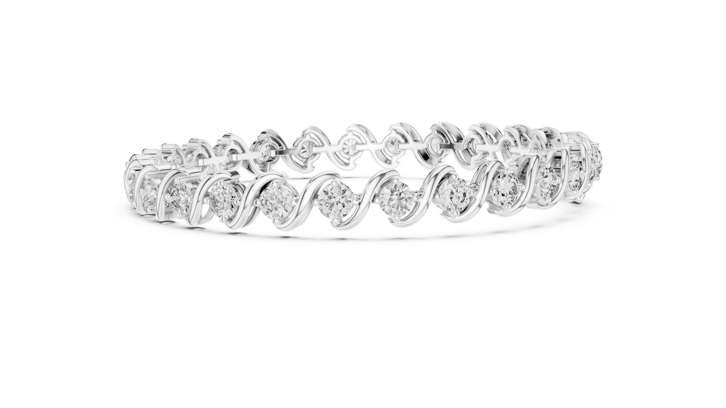 Unique Designer Bracelet high-end Jewelry. For women. Diamond. 14 Karat Gold. FBR0137.