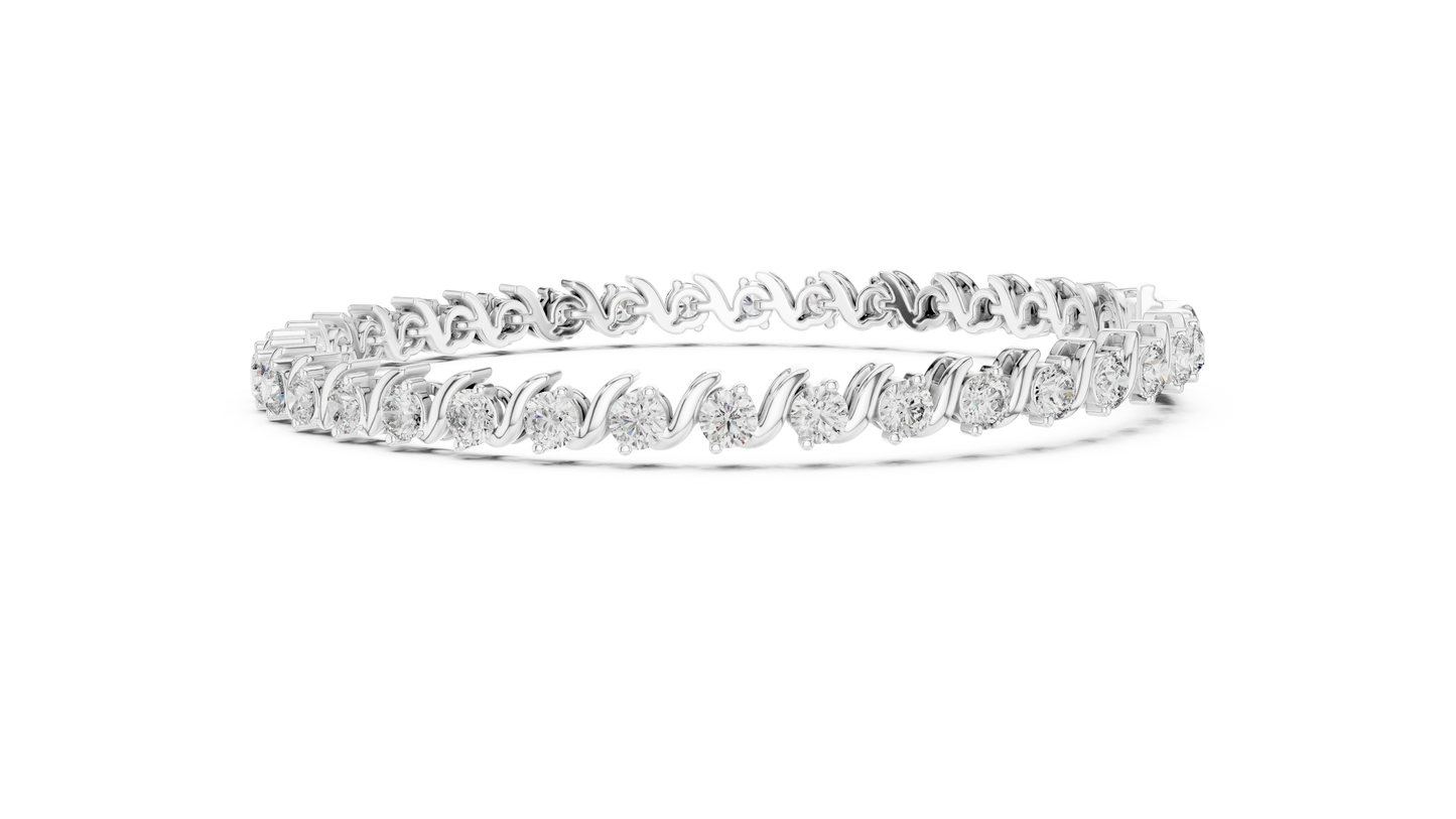 Unique Designer Bracelet high-end Jewelry. For women. Diamond. 14 Karat Gold. GLBR0003.