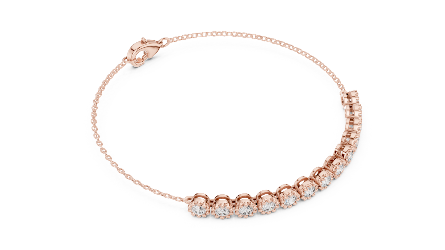 Unique Designer Bracelet high-end Jewelry. For women. Diamond. 14 Karat Gold. GLBR0008.