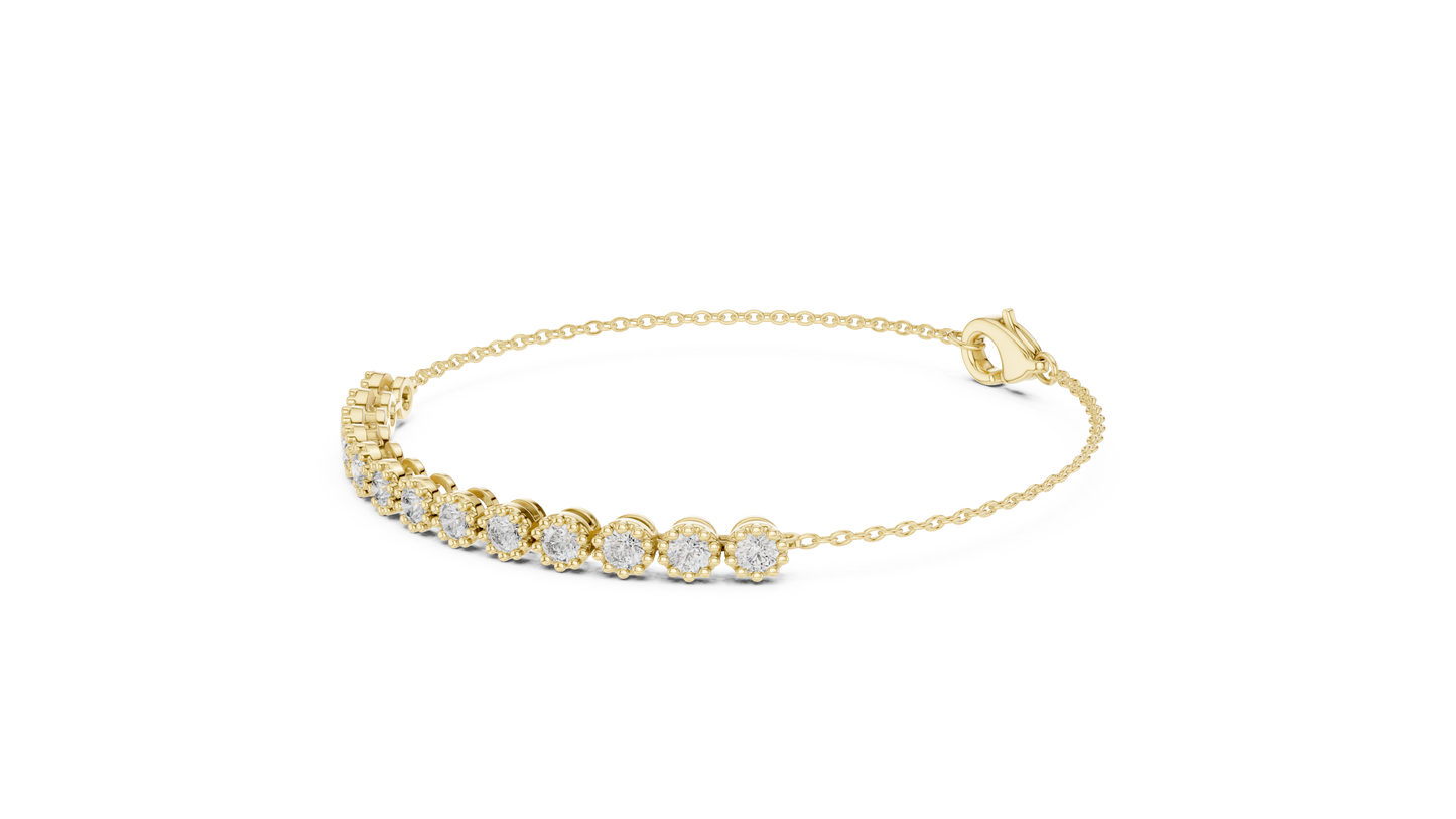Unique Designer Bracelet high-end Jewelry. For women. Diamond. 14 Karat Gold. GLBR0008.