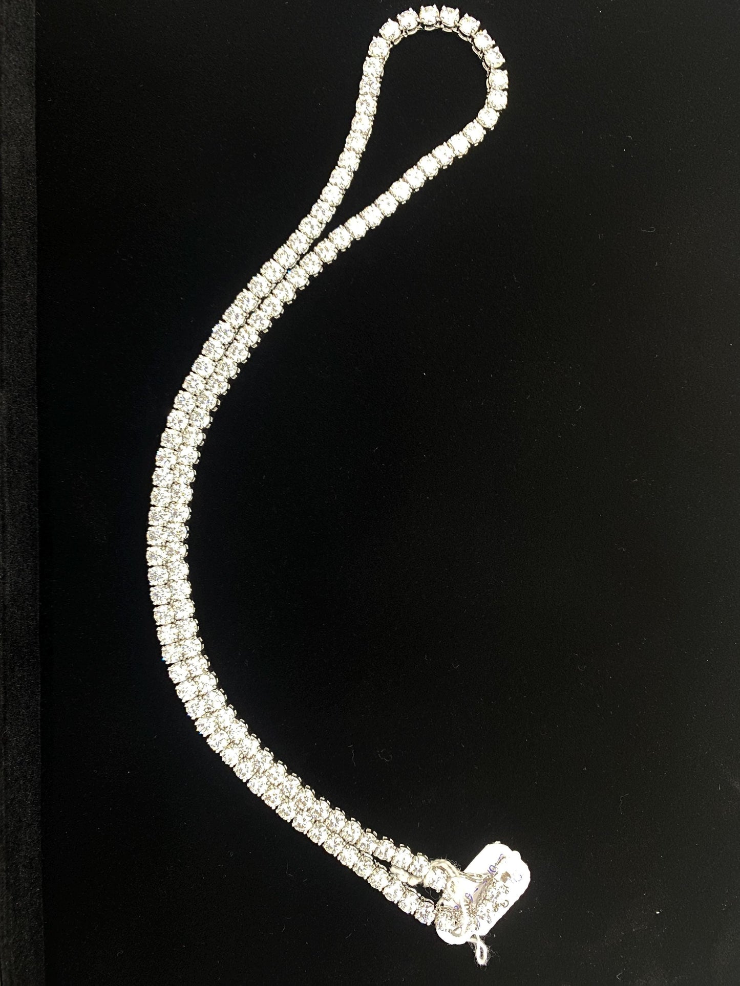 Tennis Chain, Sterling Silver Moissanite. 24 inch Length.