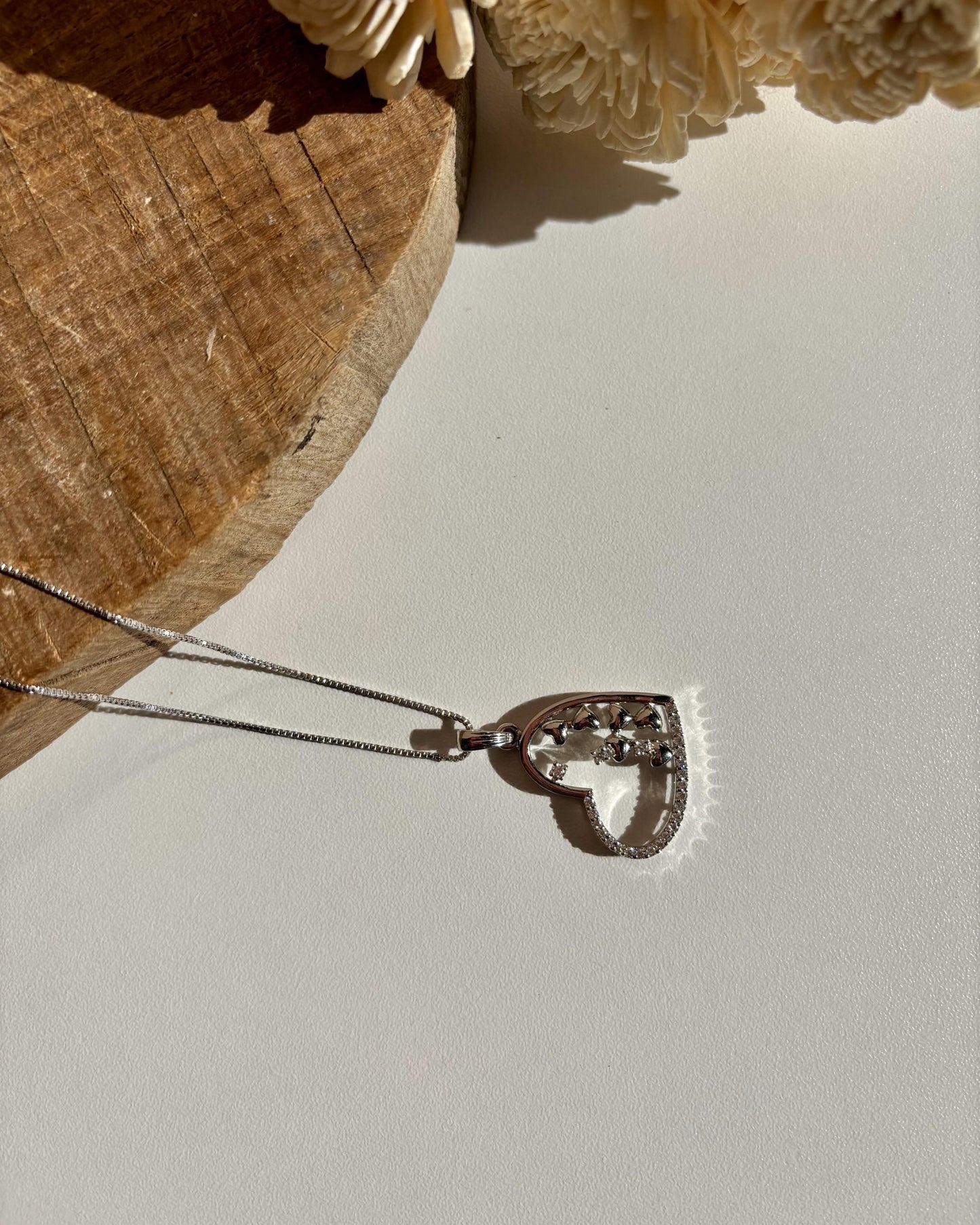 Heart pendant. Women's jewelry. Silver 925 and Gold.