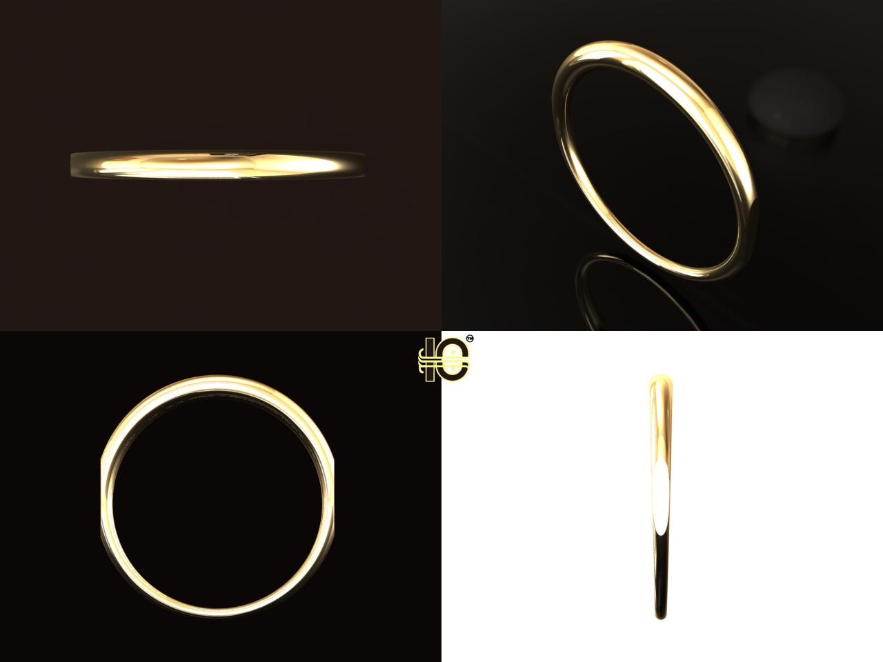 2mm stackable Women's ring, 18 karat gold plated.