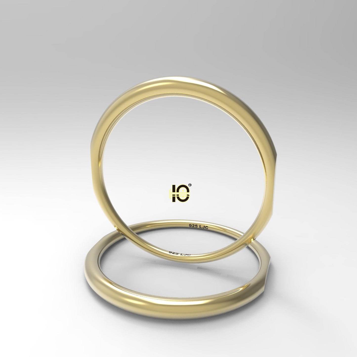2mm stackable Women's ring, 18 karat gold plated.