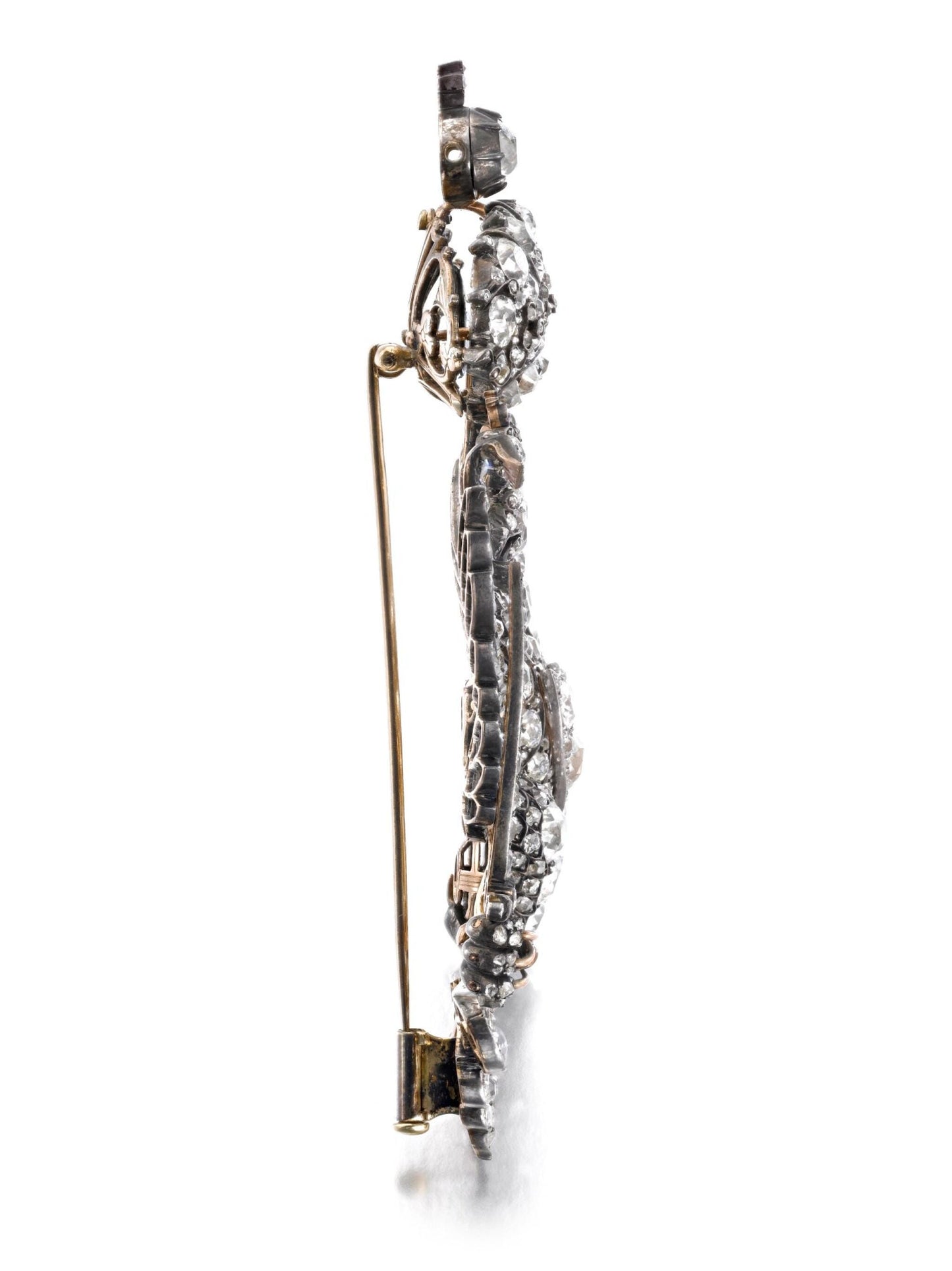 Eagle Fighter 12ct Natural Rose Cut Diamond 925 Sterling Silver Brooch