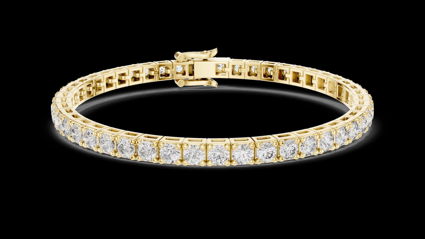 Unique Designer Tennis bracelet. Women's bracelet. High End Jewelry. Gold. Diamond.