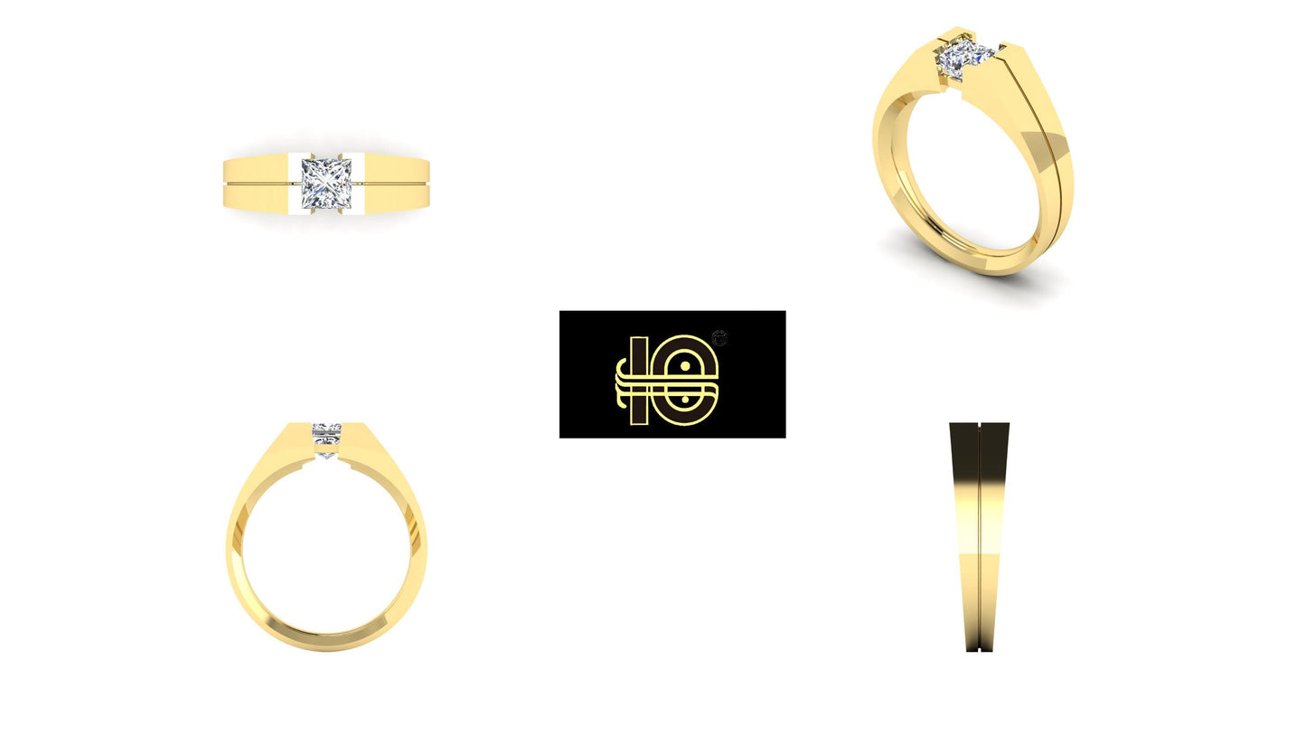 Men's Statement ring G006, High-End Jewelry. Gold Ring. Diamond Ring.