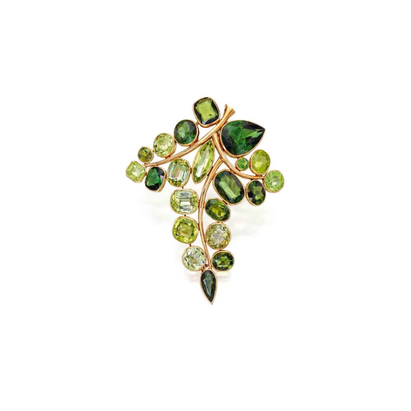 25 CT Natural Peridot 925 Sterling Silver Brooch