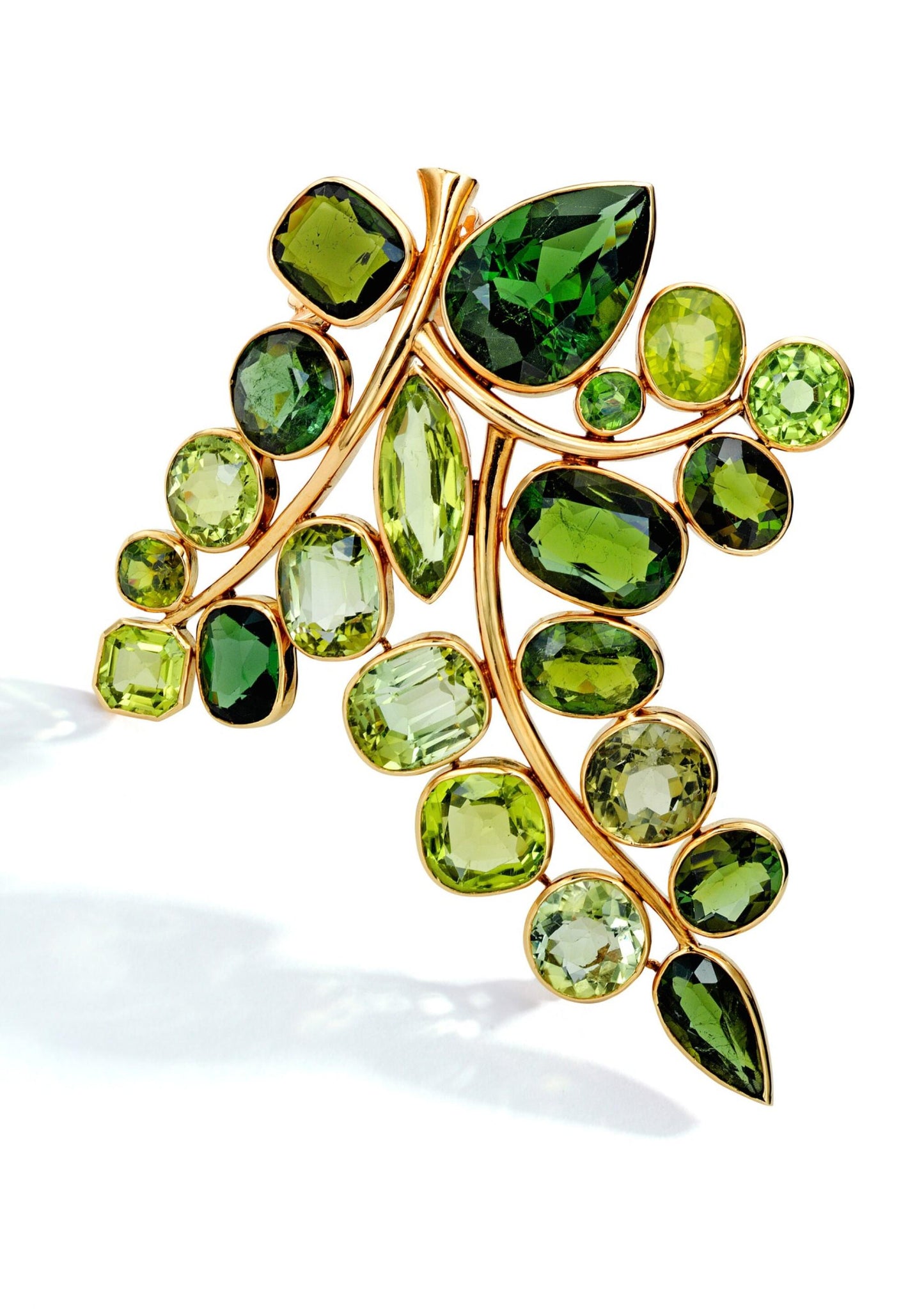 25 CT Natural Peridot 925 Sterling Silver Brooch