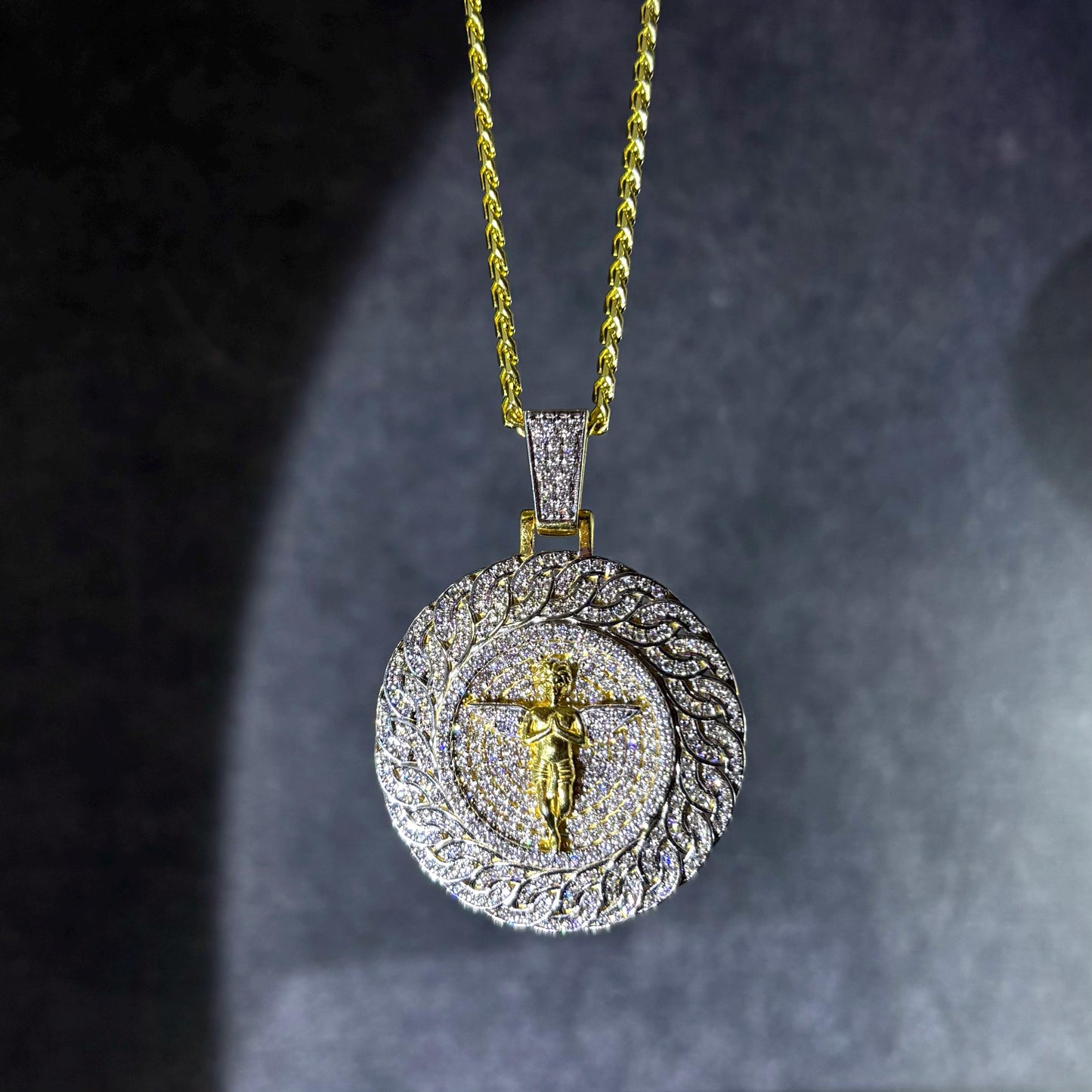 Baby Angel iced pendant. Hip hop pendant. Iced out statement jewelry.