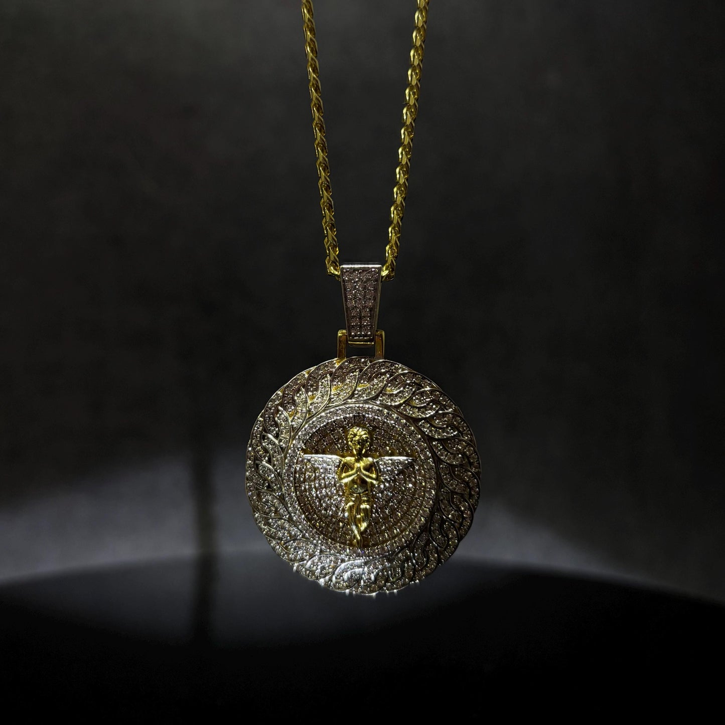 Baby Angel iced pendant. Hip hop pendant. Iced out statement jewelry.