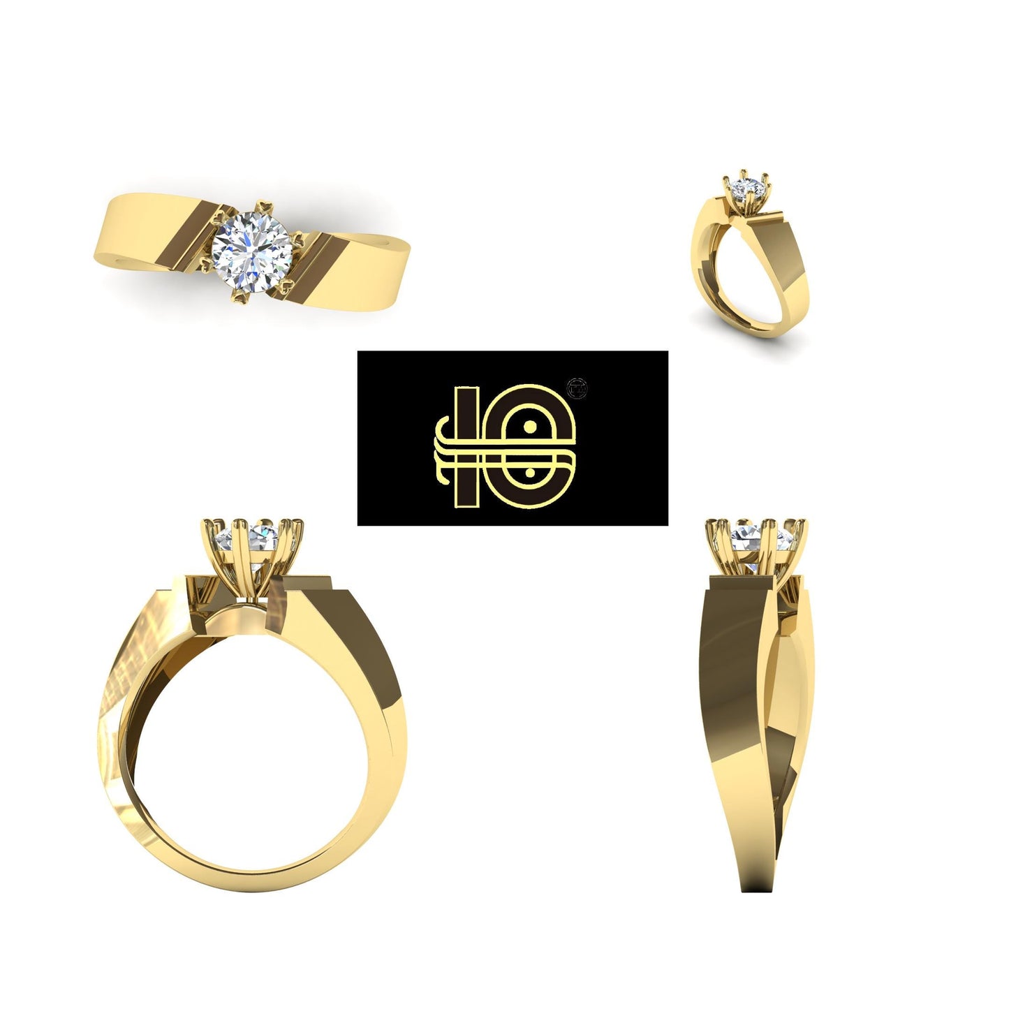 Men's Statement ring G010, High-End Jewelry. Gold Ring. Diamond Ring.