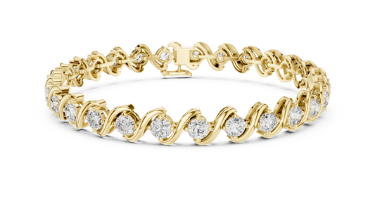 Unique Designer Bracelet high-end Jewelry. For women. Diamond. 14 Karat Gold. FBR0137.