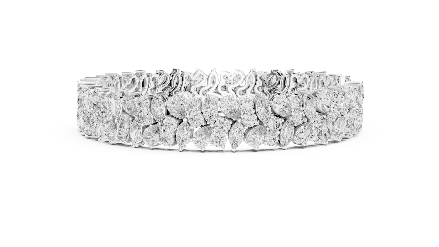Unique Designer Bracelet high-end Jewelry. For women. Diamond. 14 Karat Gold. GLBR0004.