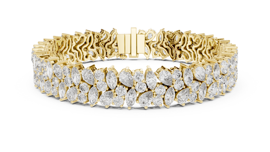 Unique Designer Bracelet high-end Jewelry. For women. Diamond. 14 Karat Gold. GLBR0004.
