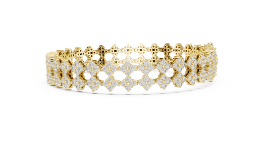 Unique Designer Bracelet high-end Jewelry. For women. Diamond. 14 Karat Gold. GLBR0052