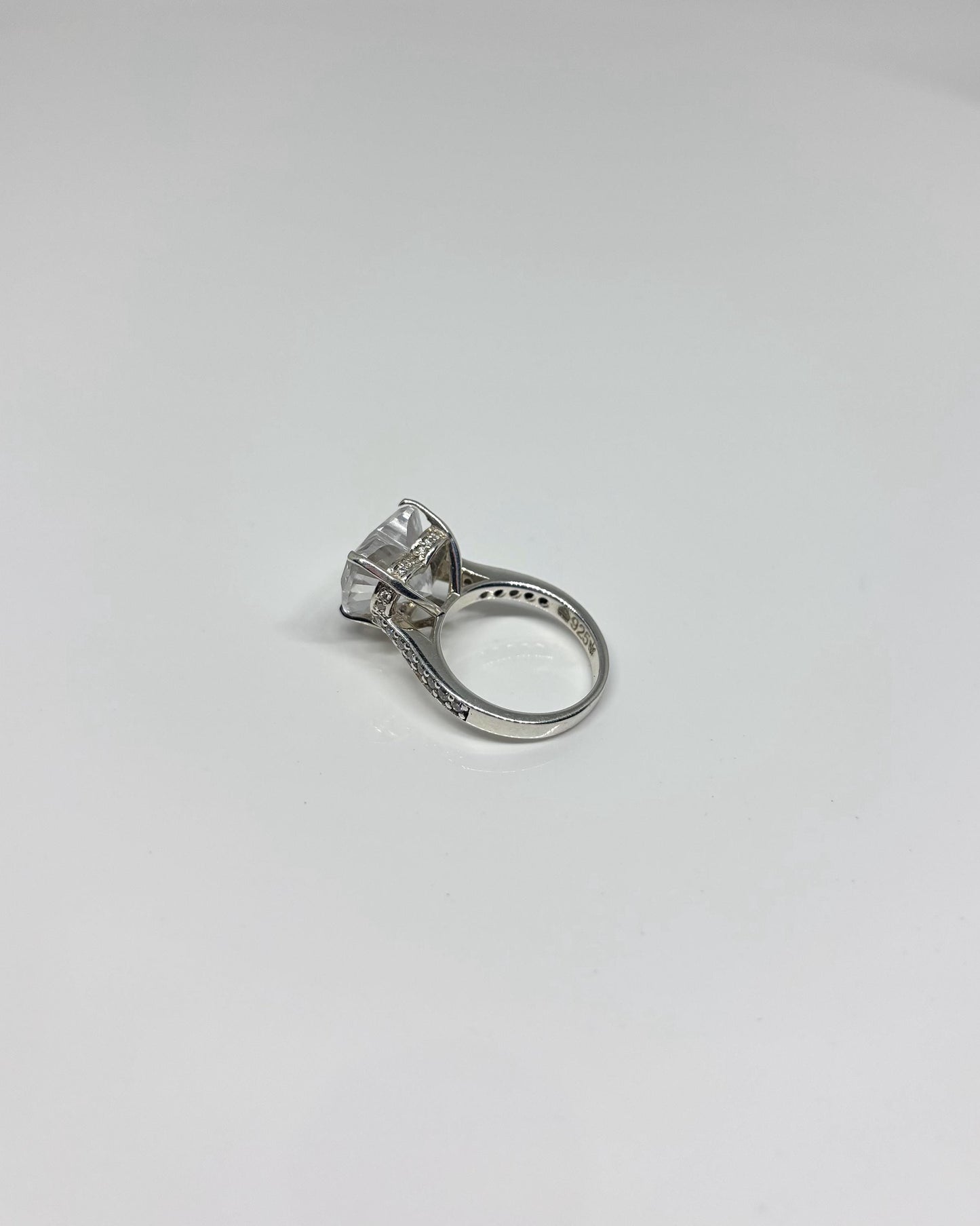 Heart shaped moissanite Statement Ring. Engagement Ring.