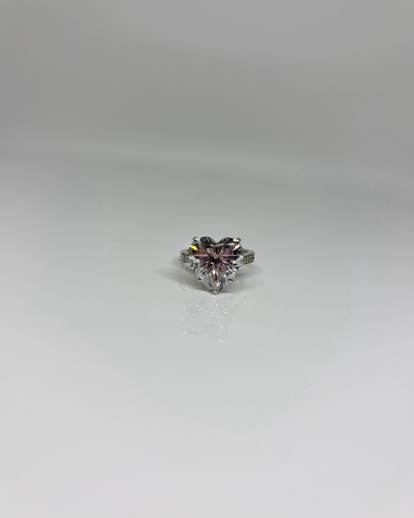 Heart shaped moissanite Statement Ring. Engagement Ring.