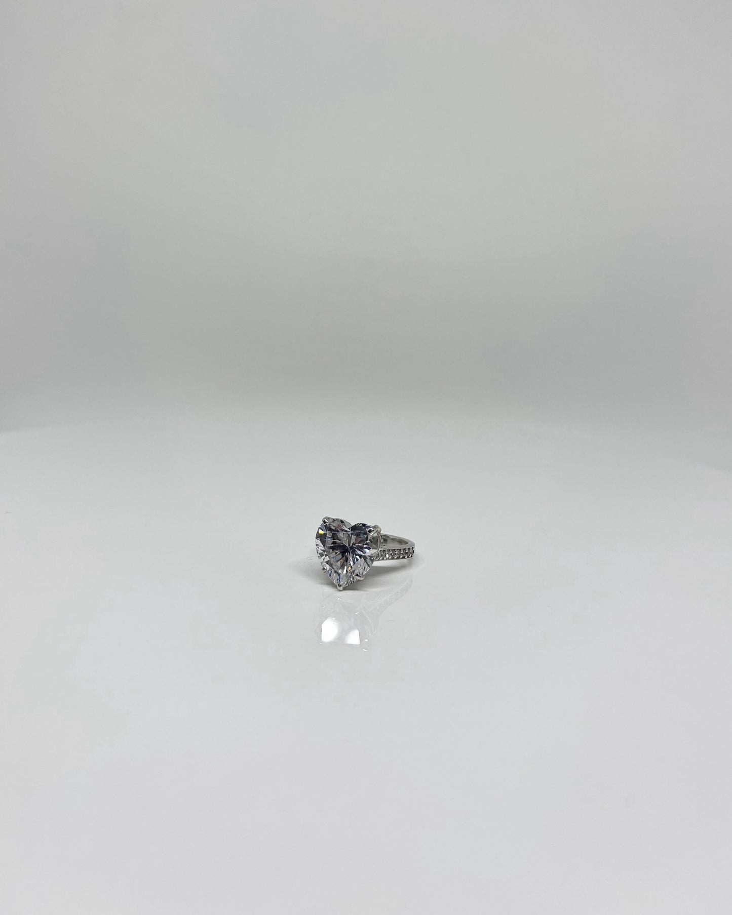 Heart shaped moissanite Statement Ring. Engagement Ring.