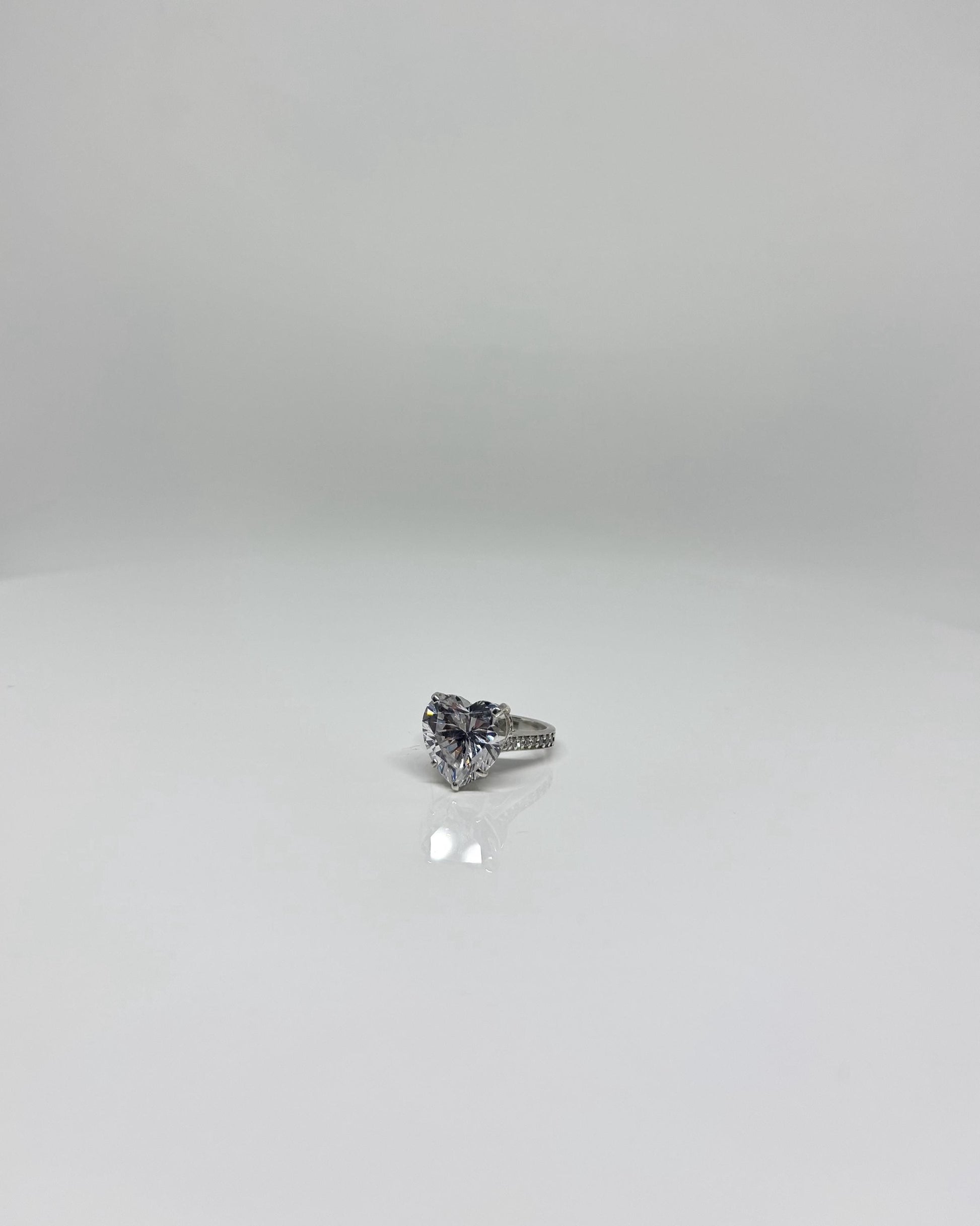 Heart shaped moissanite Statement Ring. Engagement Ring.