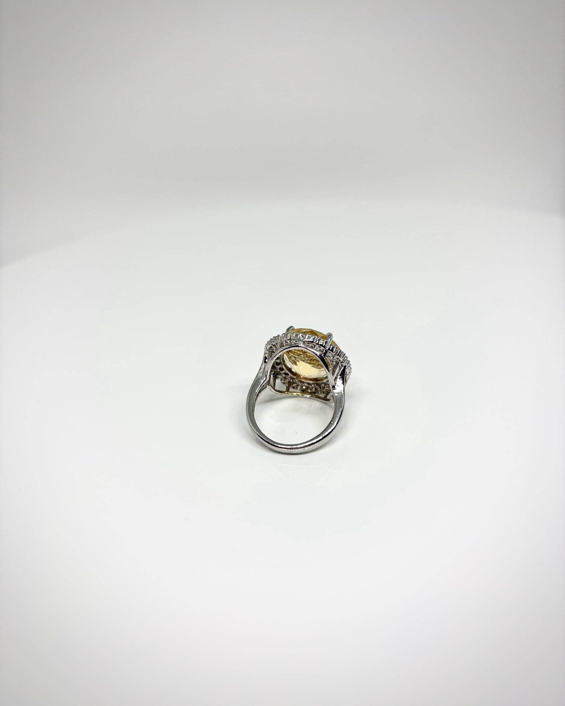 Statement Ring, Oval Halo, Gold, Silver, Diamond Ring for Women.