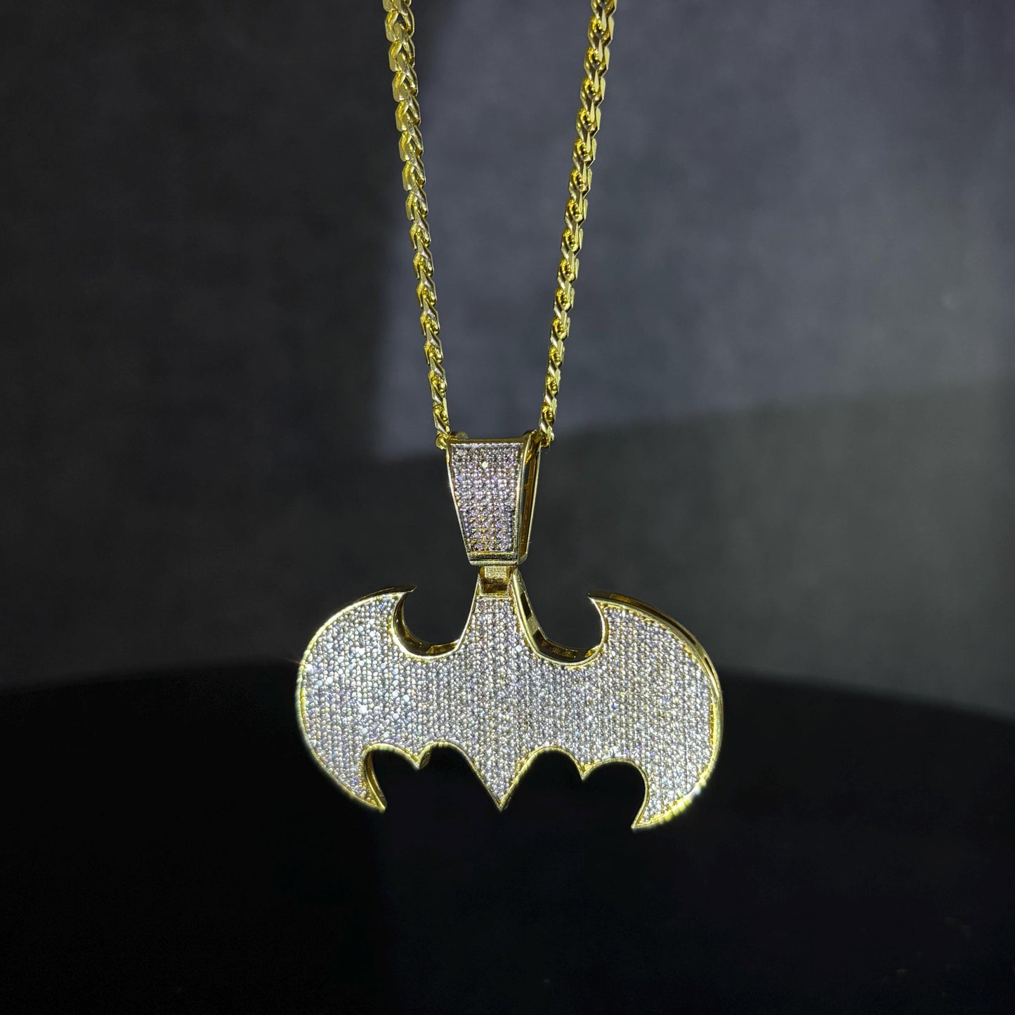 Batman Men Pendent 18K Yellow Gold Plated Hip Hop Halloween pendant. Iced pendants. Diamond Jewelry. Gold Jewelry.