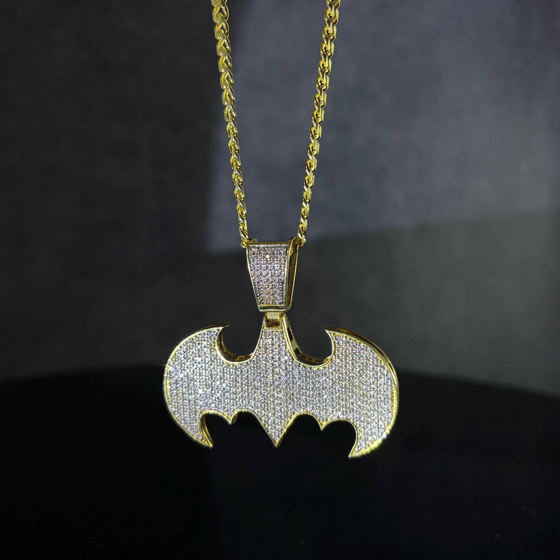 Batman Men Pendent 18K Yellow Gold Plated Hip Hop Halloween pendant. Iced pendants. Diamond Jewelry. Gold Jewelry.