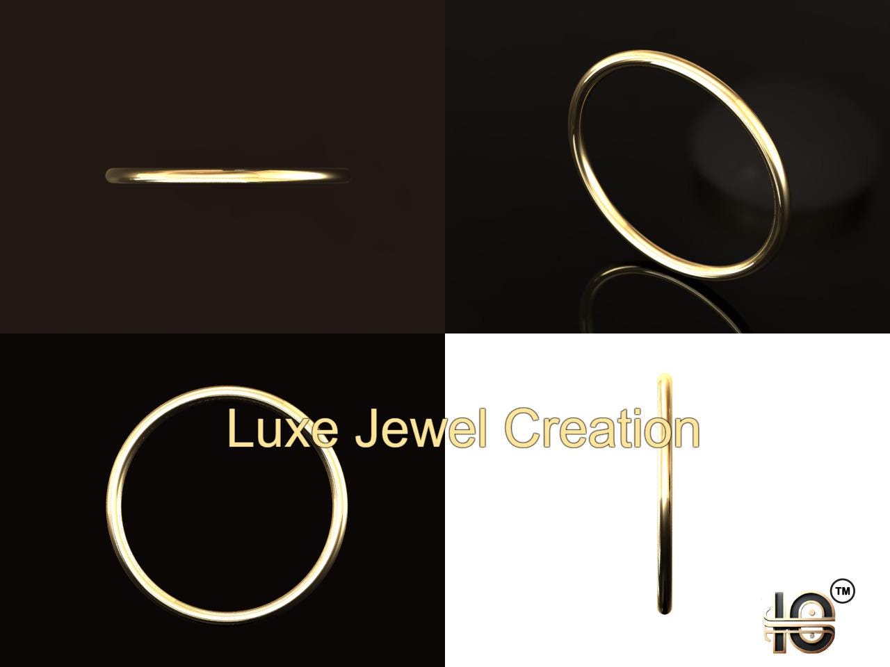 1.25mm Dainty 18 karat women's ring. Stackable ring.