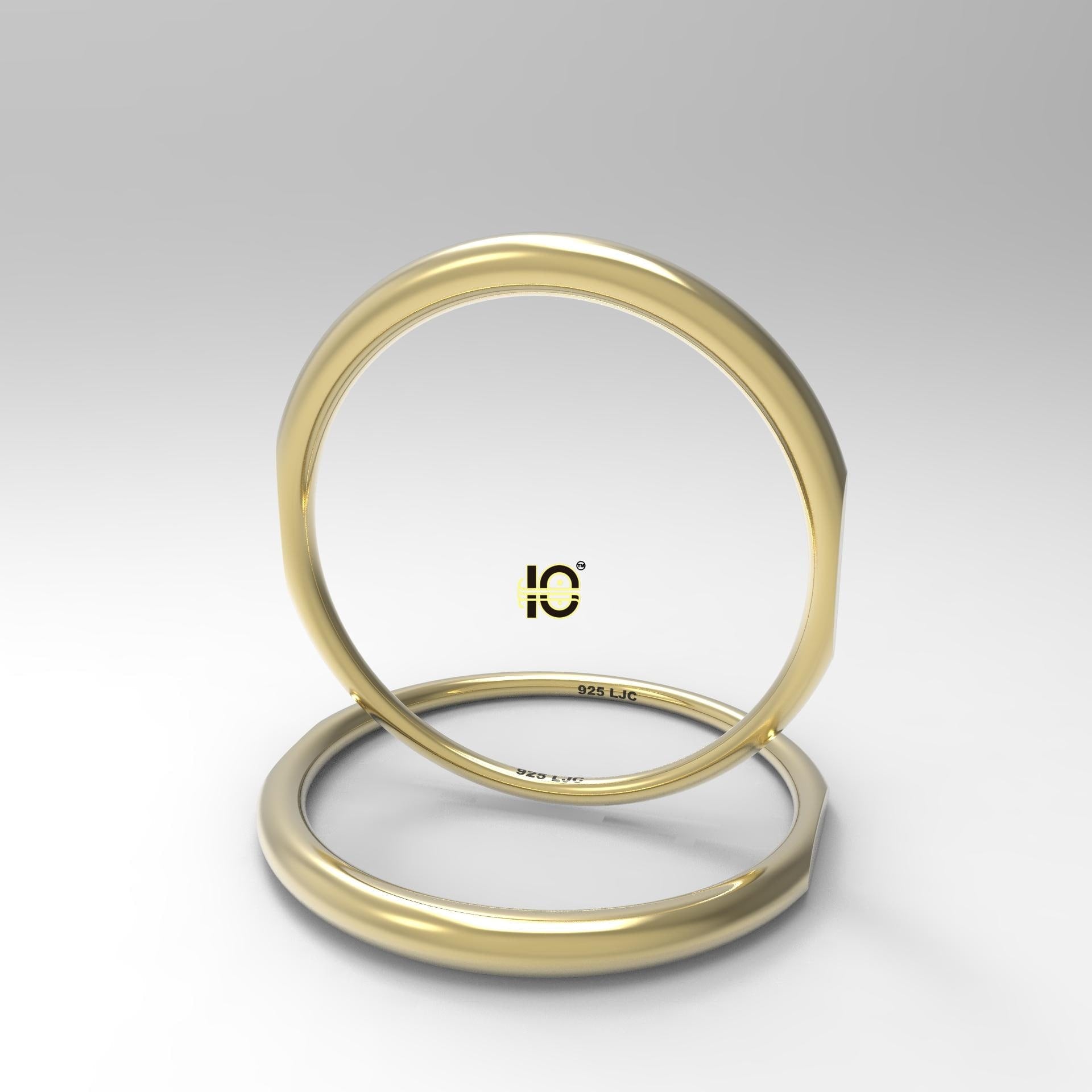 2mm stackable Women's ring, 18 karat gold plated.