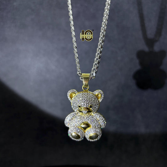 Teddy Pendant I Iced moissanite pendant I Hip Hop pendant jewelry I Silver 925 I Moissanite I 18 karat Pure Gold Plated I
