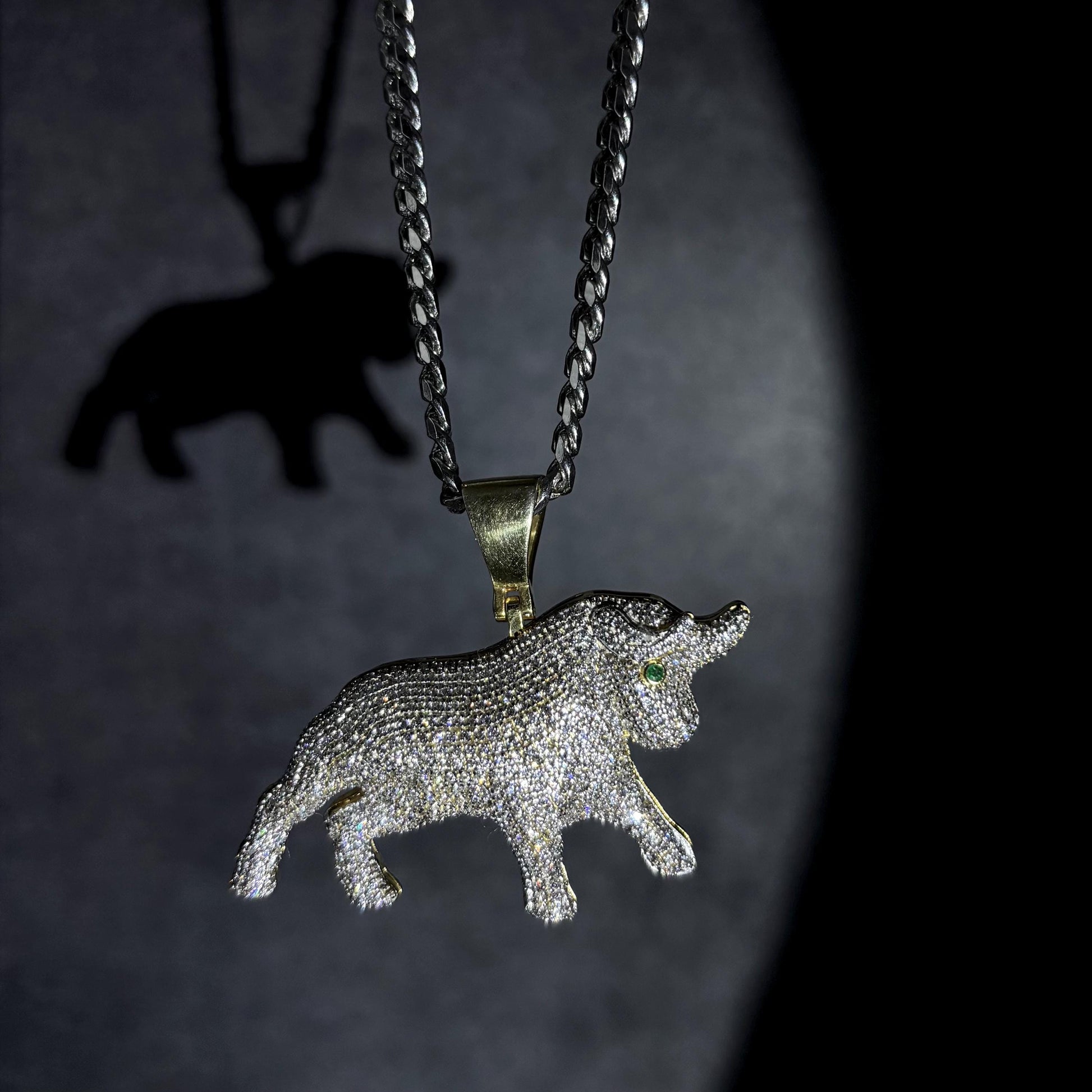 Iced Bull Pendant I Iced Moissanite Pendant I Hip Hop pendant jewelry I Silver 925 I Moissanite I 18 karat Pure Gold Plated I