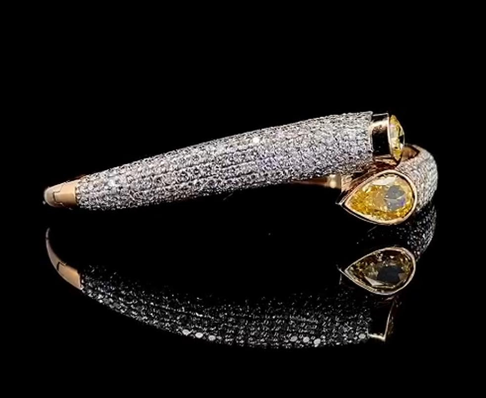 Twin Pear Bracelet natural diamond 14 karat gold.