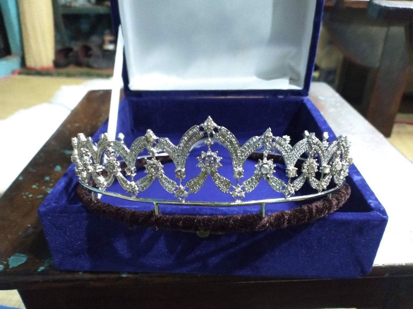 Tiara- 35ct Natural Diamond 925 Sterling Silver Headband