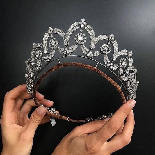 Tiara- 35ct Natural Diamond 925 Sterling Silver Headband