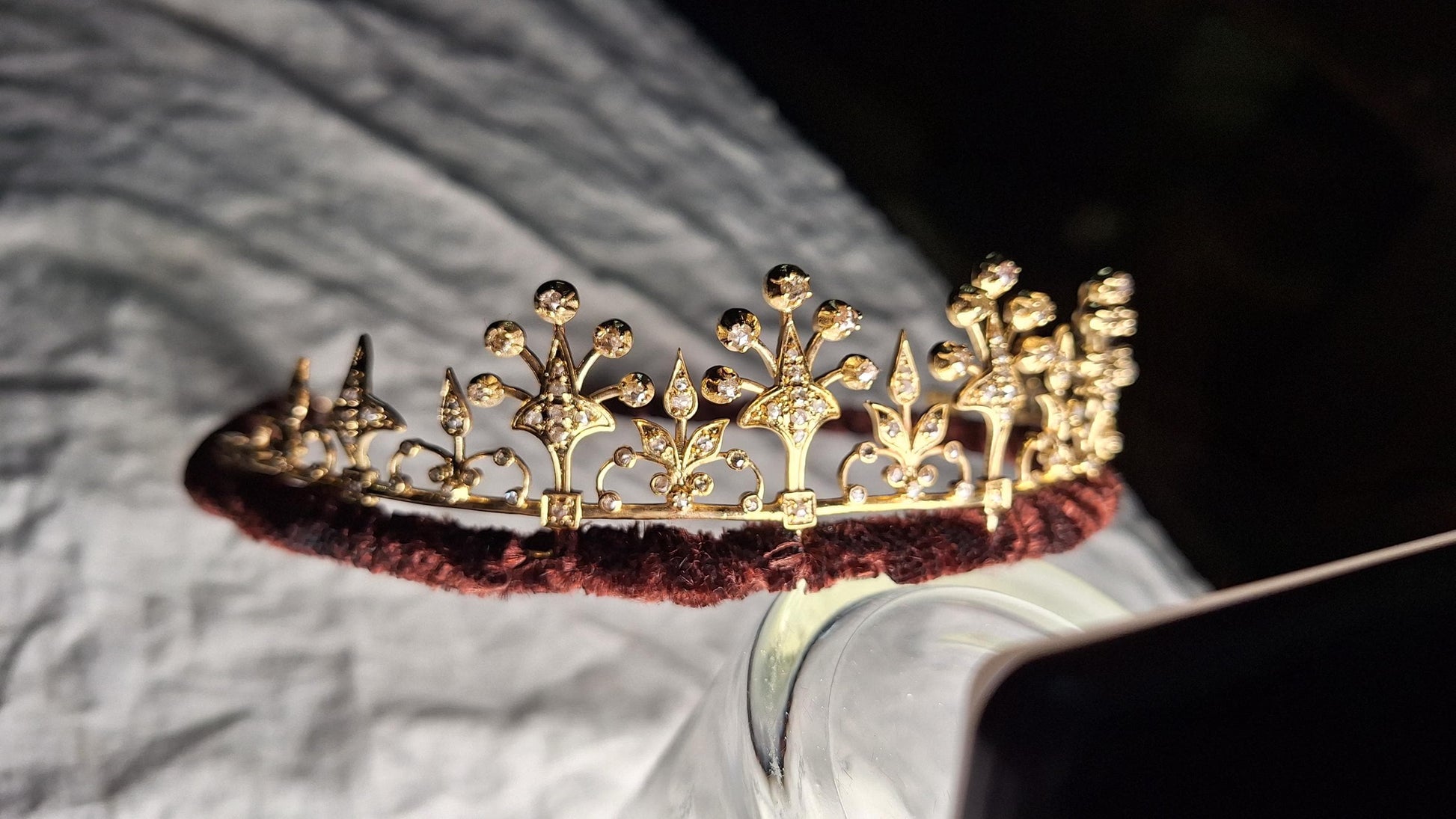 Tiara- 18ct Natural Diamond 925 Sterling Silver Tiara