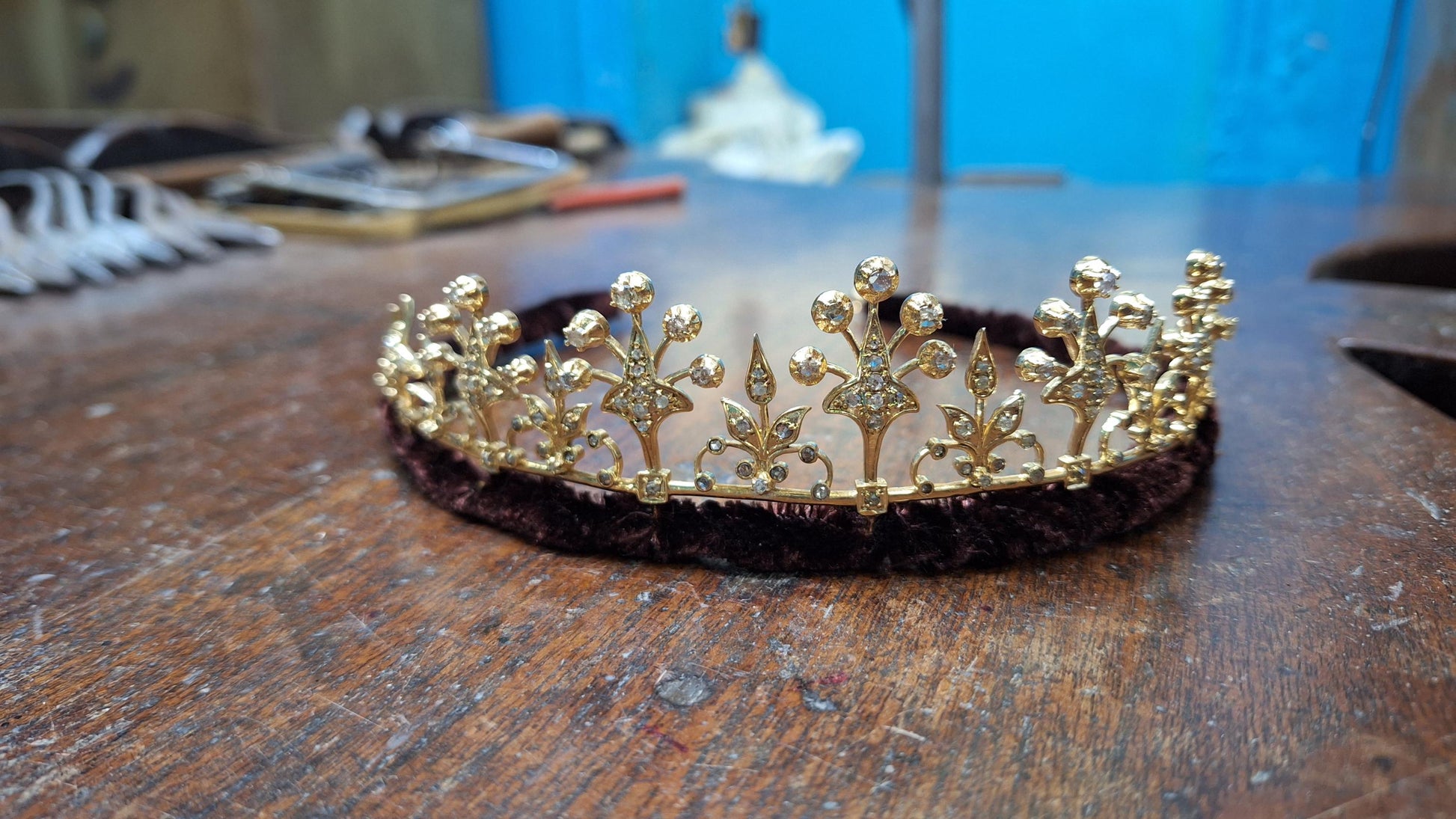 Tiara- 18ct Natural Diamond 925 Sterling Silver Tiara
