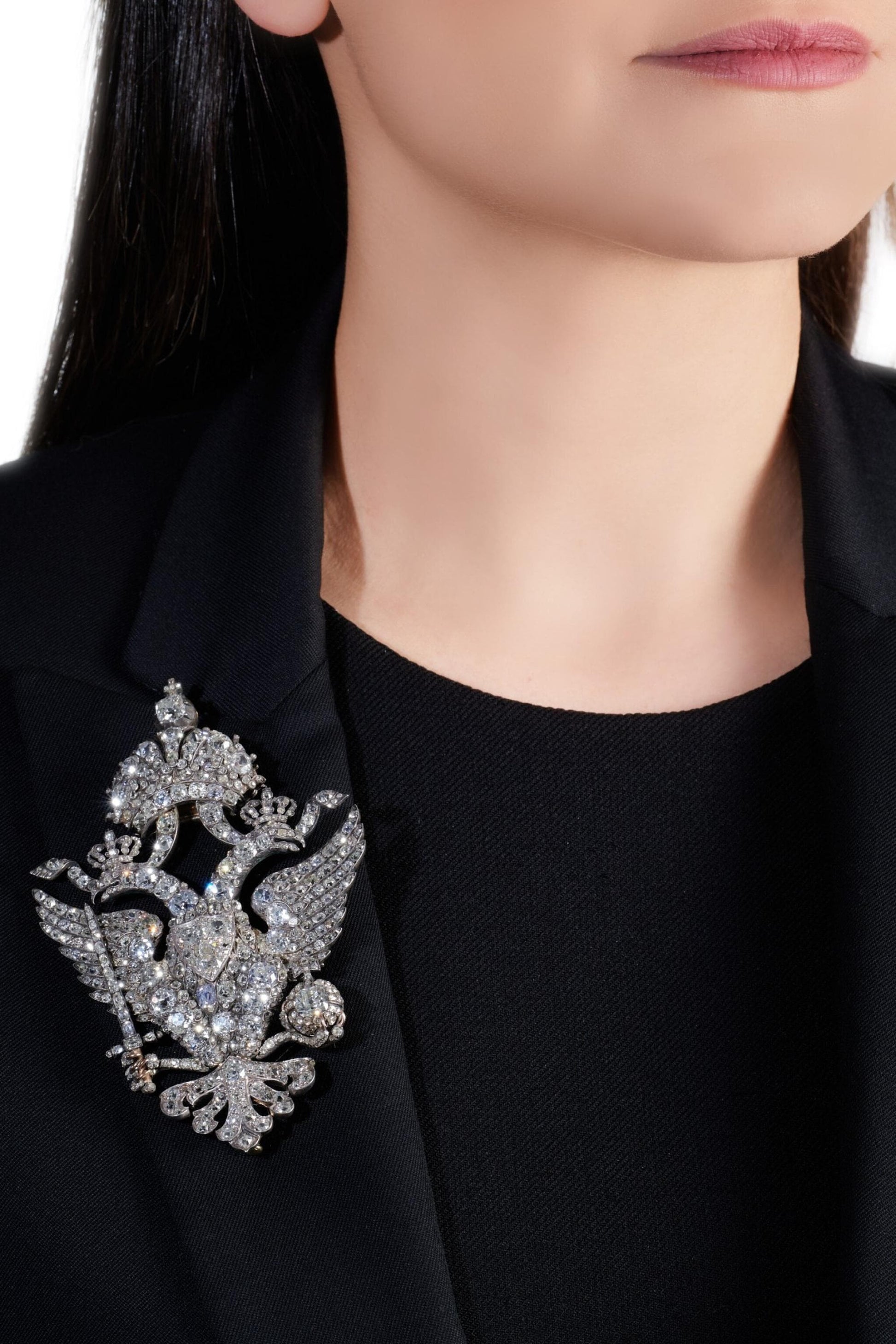 Eagle Fighter 12ct Natural Rose Cut Diamond 925 Sterling Silver Brooch