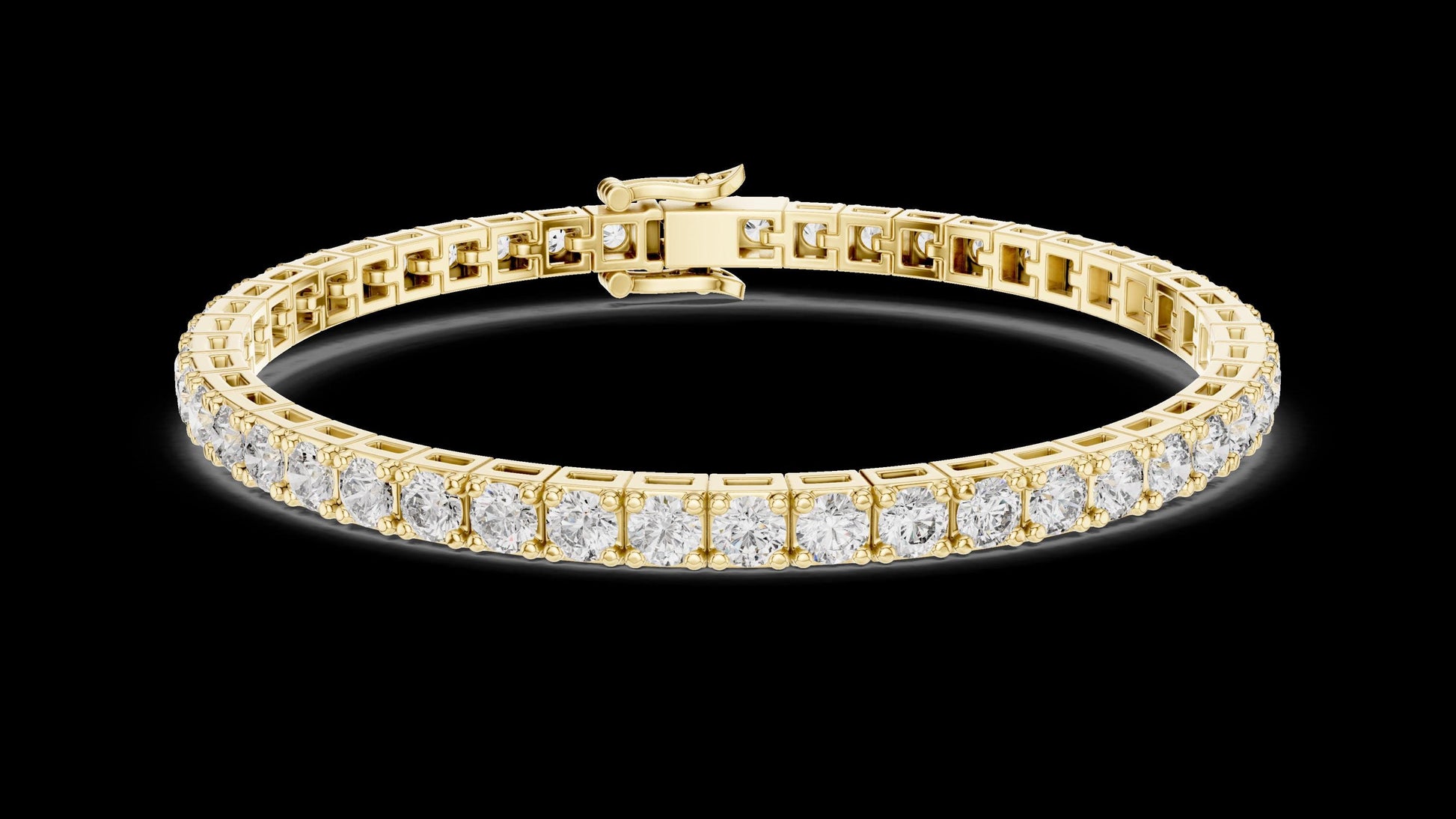 Unique Designer Tennis bracelet. Women's bracelet. High End Jewelry. Gold. Diamond.