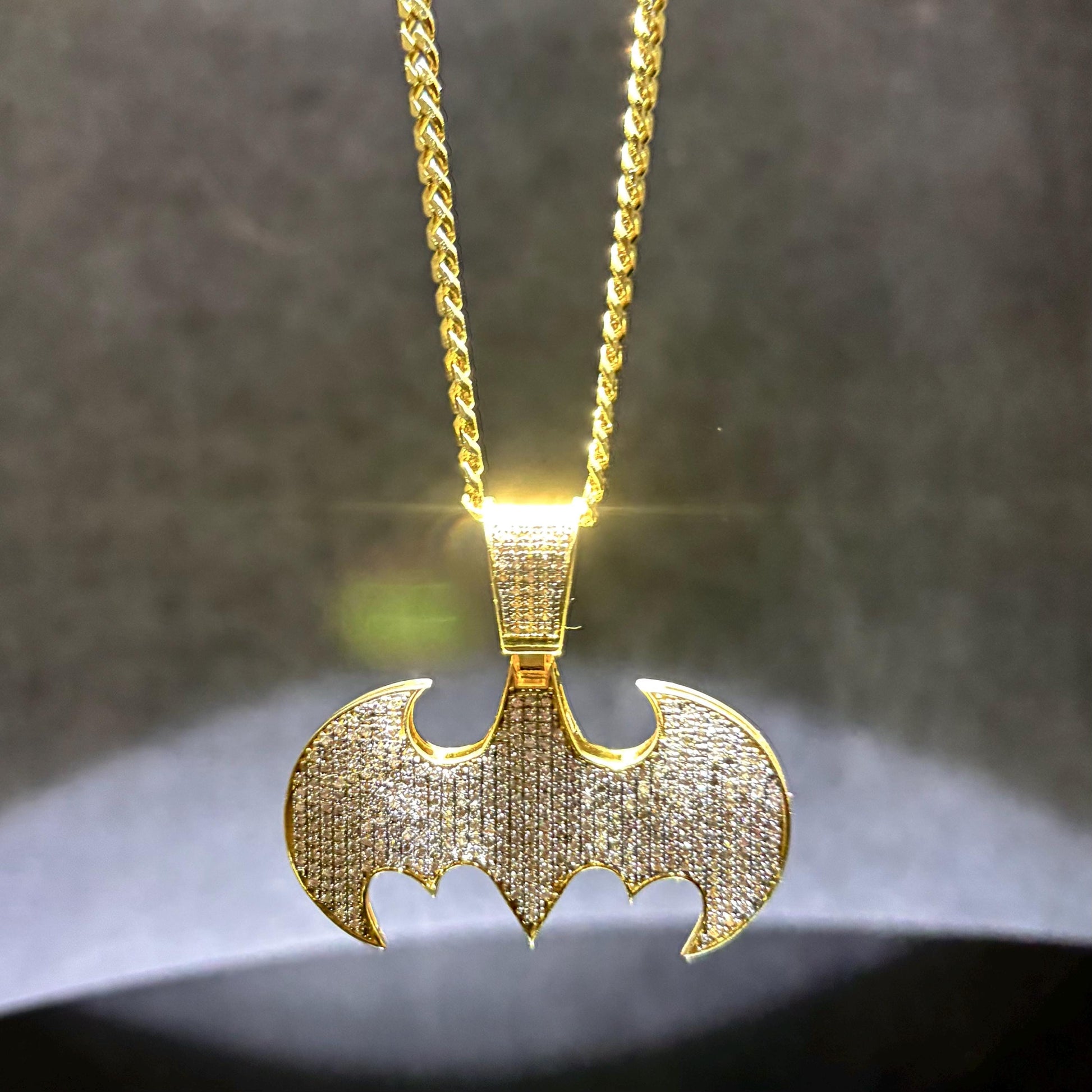 Batman Men Pendent 18K Yellow Gold Plated Hip Hop Halloween pendant. Iced pendants. Diamond Jewelry. Gold Jewelry.