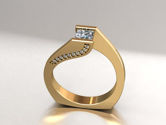 Men's Statement ring G002, High-End Jewelry. Gold Ring. Diamond Ring.