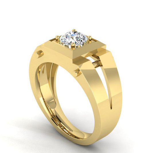 Men's Statement ring G008, High-End Jewelry. Gold Ring. Diamond Ring.