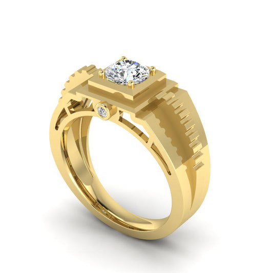 Men's Statement ring G009, High-End Jewelry. Gold Ring. Diamond Ring.
