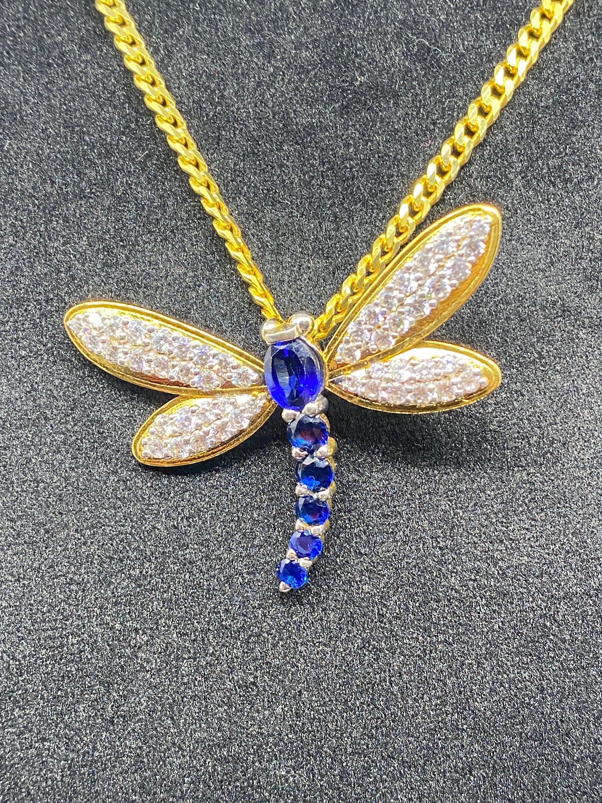 Dragon Fly Pendant I Iced moissanite pendant I Hip Hop pendant jewelry I Silver 925 I Moissanite I 18 karat Pure Gold Plated I