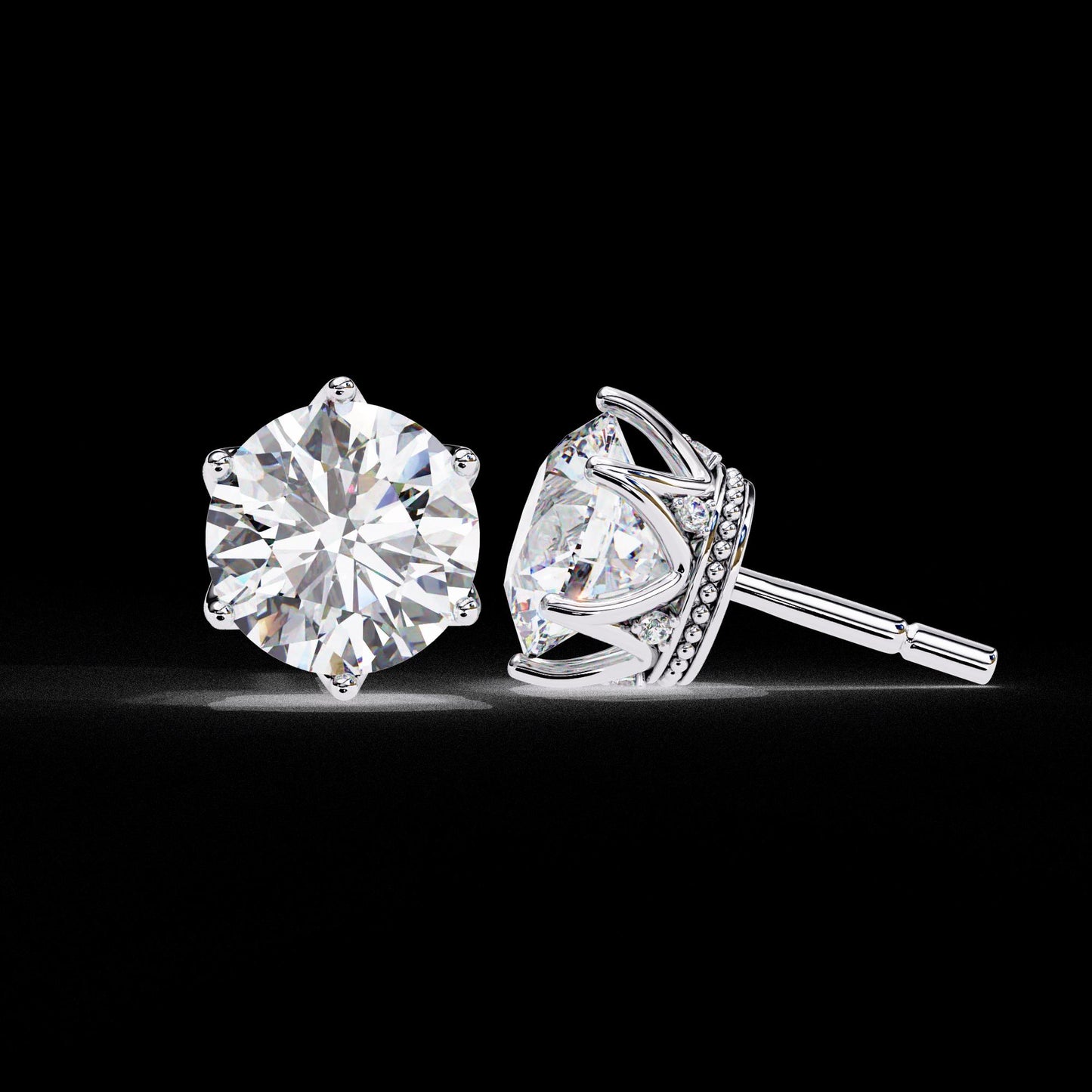 Stud Earring. Gold earring. Crown Style.