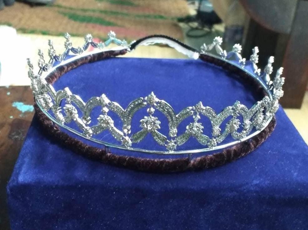 Tiara- 35ct Natural Diamond 925 Sterling Silver Headband