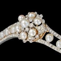 Tiara - 12ct Natural Diamond 15ct Pearl 925 Sterling Silver Tiara
