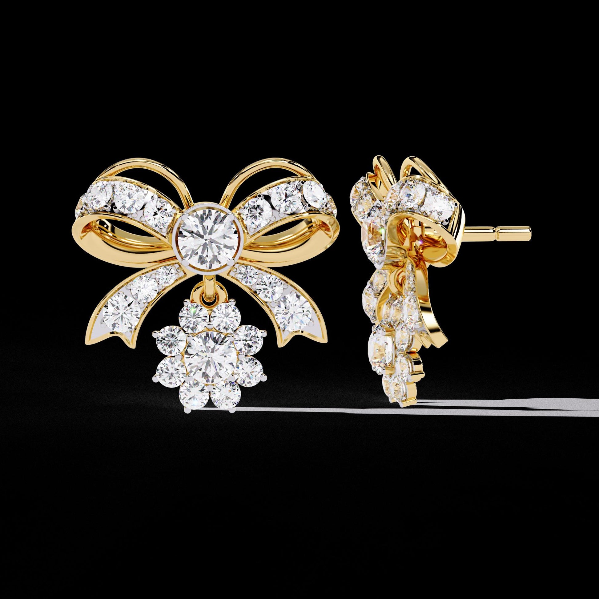Fine jewelry Earrings. Gold earring. Abstract Style earrings.