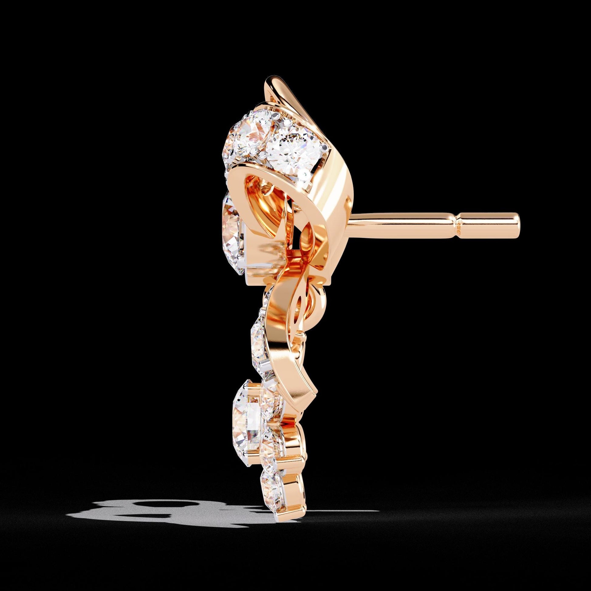 Fine jewelry Earrings. Gold earring. Abstract Style earrings.