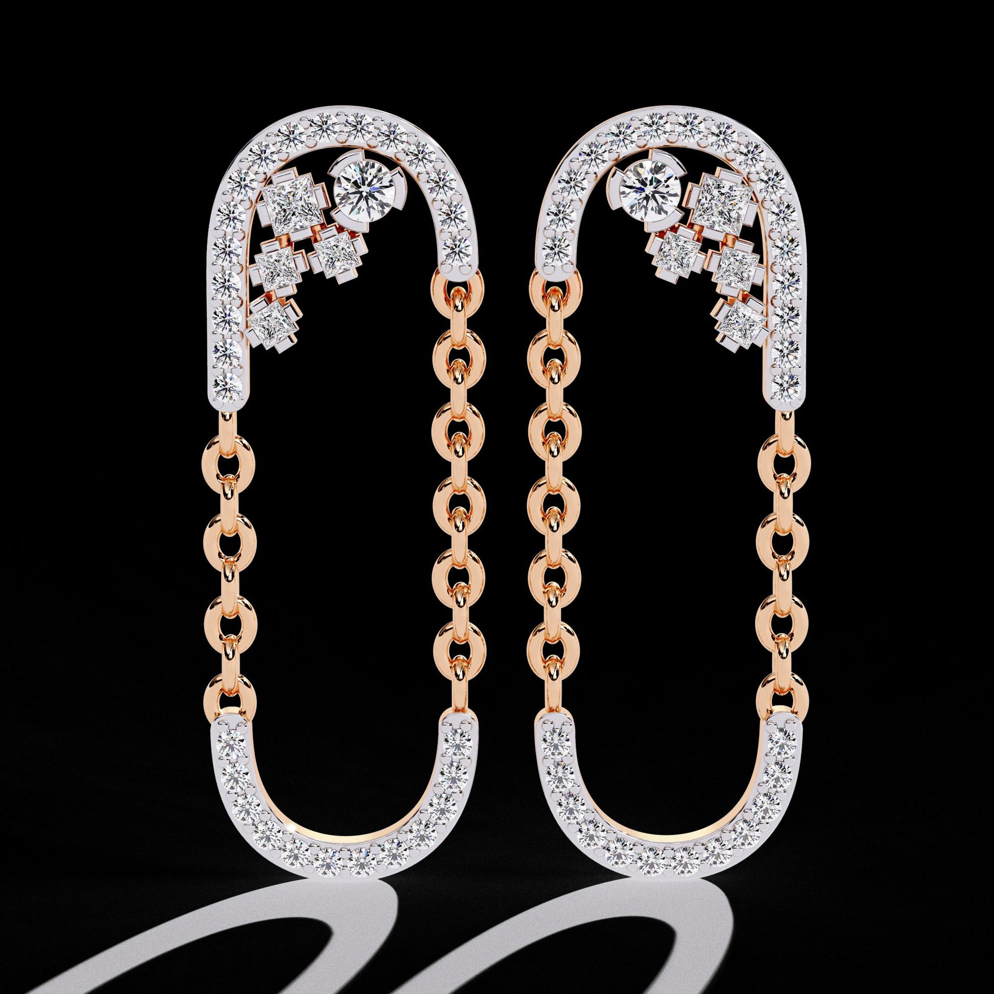 Fine jewelry Earrings. Gold earring. Abstract Style earrings.